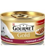 Canned food for cats GOURMET Gold mousse with fried chicken, 85g