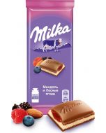 Milk chocolate MILKA with two-layer filling almonds / wild berries, 90g