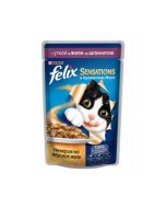 FELIX cat food with duck in jelly with spinach, 85g