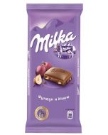 Milka milk chocolate with hazelnuts and raisins, 90g