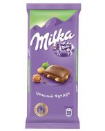 Milka milk chocolate whole hazelnuts, 90g