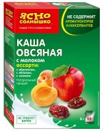 Oatmeal porridge Yasno Solnyshko Assorted with milk Raisins / Apricots / Apple 6x45g