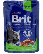 BRIT food for sterile cats with chicken pieces, 100g