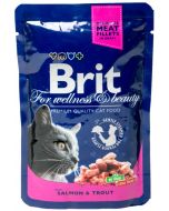 BRIT cat food with salmon and trout, 100g