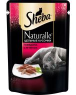 Wet food for adult cats SHEBA Naturalle whole pieces. Beef and lamb 80 grams