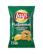Chips LAYS Corrugated Delicate cheese with onions, 150 g