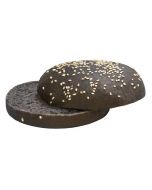 Black hamburger bun with sesame seeds 125 mm, 30x90 g