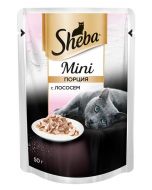Wet food with salmon for adult cats SHEBA Mini, 50 g