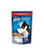FELIX cat food with beef in jelly, 85 g