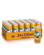 FANTA Orange carbonated drink, 24x0.33 l