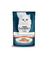 Wet food GOURMET Pearl for cats, tender fillet in sauce with salmon, 85 g