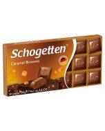 Milk chocolate with chocolate brownie cream filling with SCHOGETTEN cookies and caramel pieces, 100 g