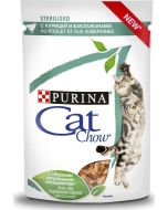 Wet food PURINA Cat Chow for adult sterilized cats and neutered cats with chicken and eggplant in spider sauce, 85 g