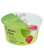 Soy dessert GREEN IDEA with yoghurt starter and strawberry juice, 140 g