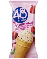 Ice cream 48 KOPEKK Glass without milk fat substitutes with raspberry flavor, 90 g