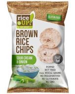 RICE UP Puffed Brown Rice Chips, Sour Cream and Onion, 60 g