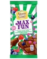 Milk chocolate ALPEN GOLD Max Fun With fruit and berry pieces, 150 g