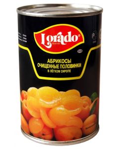 Apricots LORADO peeled halves in light syrup, 425 g