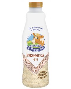 Ryazhenka ROOT KOROVKA 4% in a bottle, 900 g