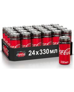 COCA-COLA Zero carbonated drink in packaging, 24x0.33l
