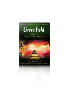 Black tea GREENFIELD Tropical Sunset in pyramids, 20x1.8g