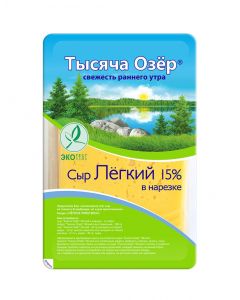 Semi-hard cheese THOUSAND LAKES easy sliced ​​15%, 150 g