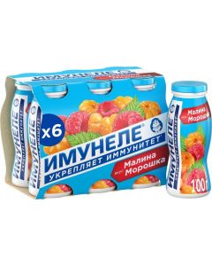 Fermented milk drink IMUNELE Raspberry-cloudberry 1.2%, packing 6 pcs, 100 g each