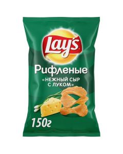 Chips LAYS Corrugated Delicate cheese with onions, 150 g