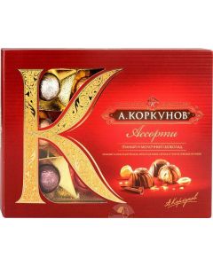 A.KORKUNOV dark candies + milk chocolate, 110 g