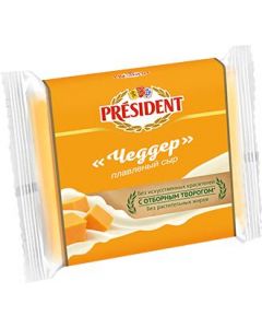 Processed cheese Cheddar PRESIDENT, 150 g