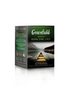 Black tea GREENFIELD Royal Earl Gray in pyramids, 20x1.8g