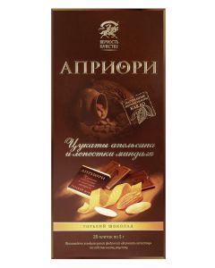 Bitter chocolate APRIORI, orange and almond, 100 g