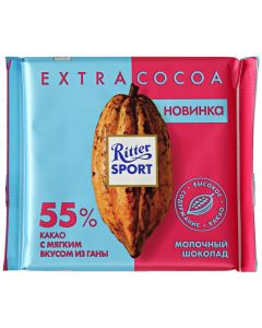 RITTER SPORT milk chocolate Cocoa, 55%, 100 g