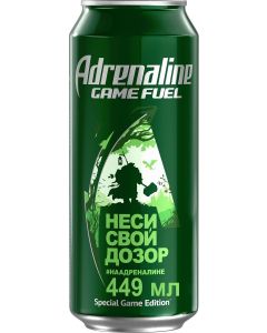 Energy drink lime and ginger ADRENALINE RUSH, 0,449 L