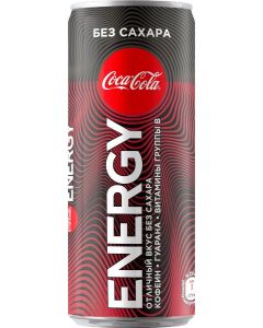 Energy drink COCA-COLA Energy without sugar in an iron can, 0.25 l