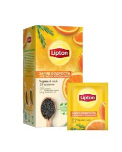 Black tea LIPTON Energy boost Orange and rosemary, 1.5 g х 25 pcs
