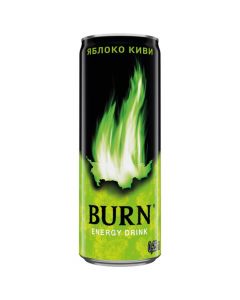 Energy drink BURN Apple Kiwi in a tin can, 0.25 l